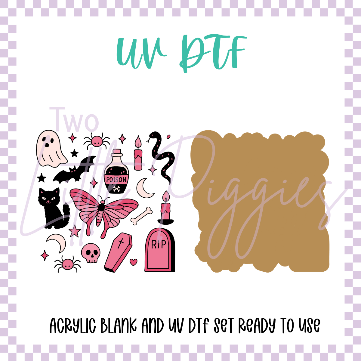 UV DTF -  Acrylic Blank and Decal - 2 inch - Halloween Fun