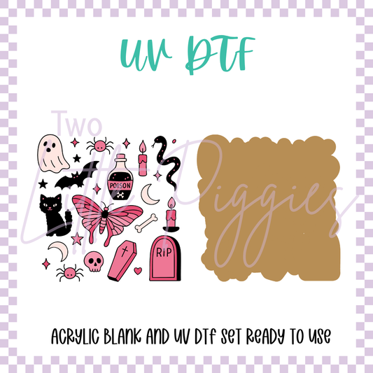 UV DTF -  Acrylic Blank and Decal - 2 inch - Halloween Fun