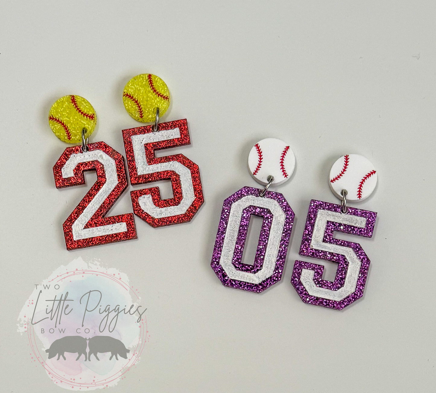 Jersey Number Earrings
