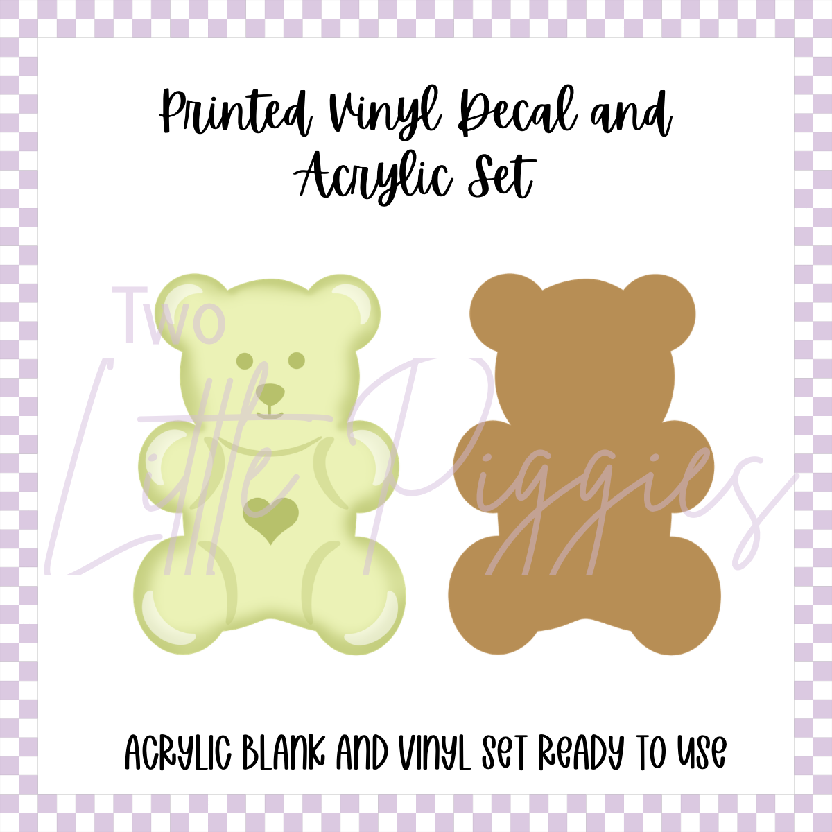 Printed Vinyl and Acrylic Set - Pastel Gummy Bears
