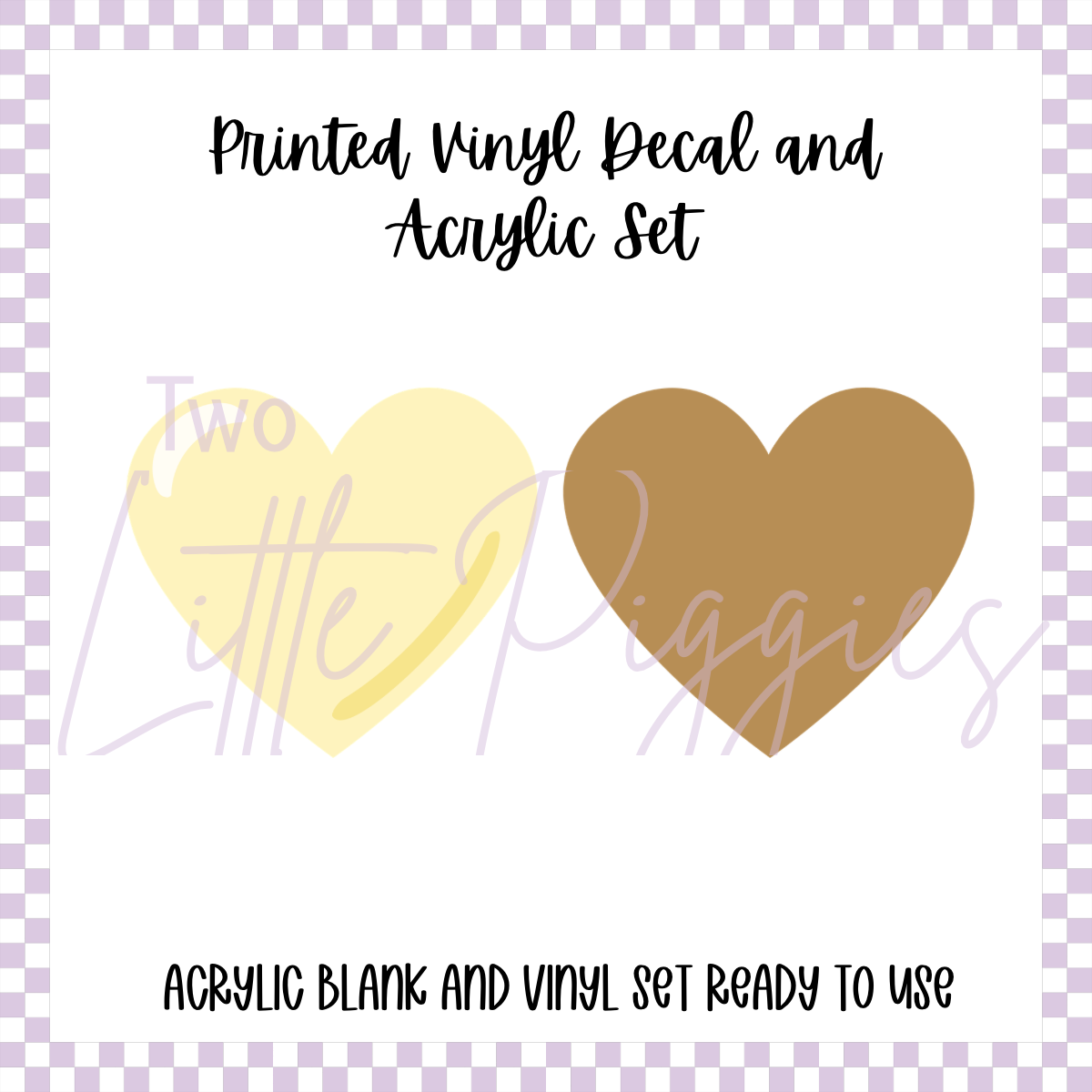 Printed Vinyl and Acrylic Set - Pastel Gummy Hearts