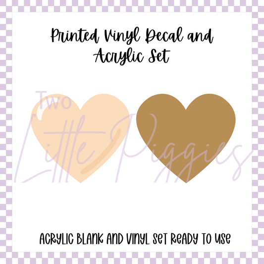 Printed Vinyl and Acrylic Set - Pastel Gummy Hearts