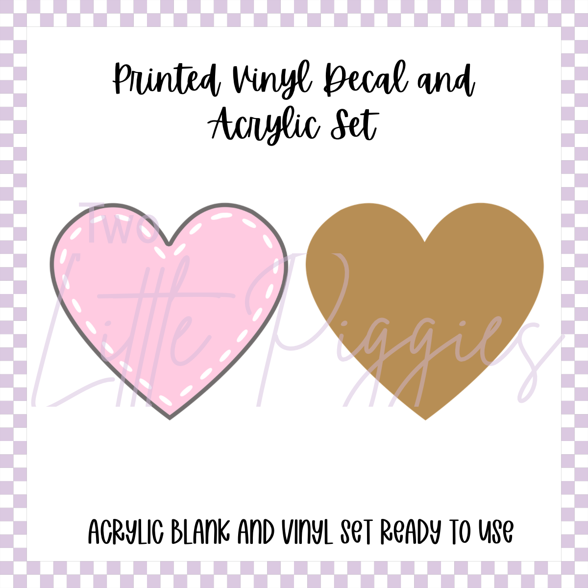 Printed Vinyl and Acrylic Set - Pastel Patch Heart