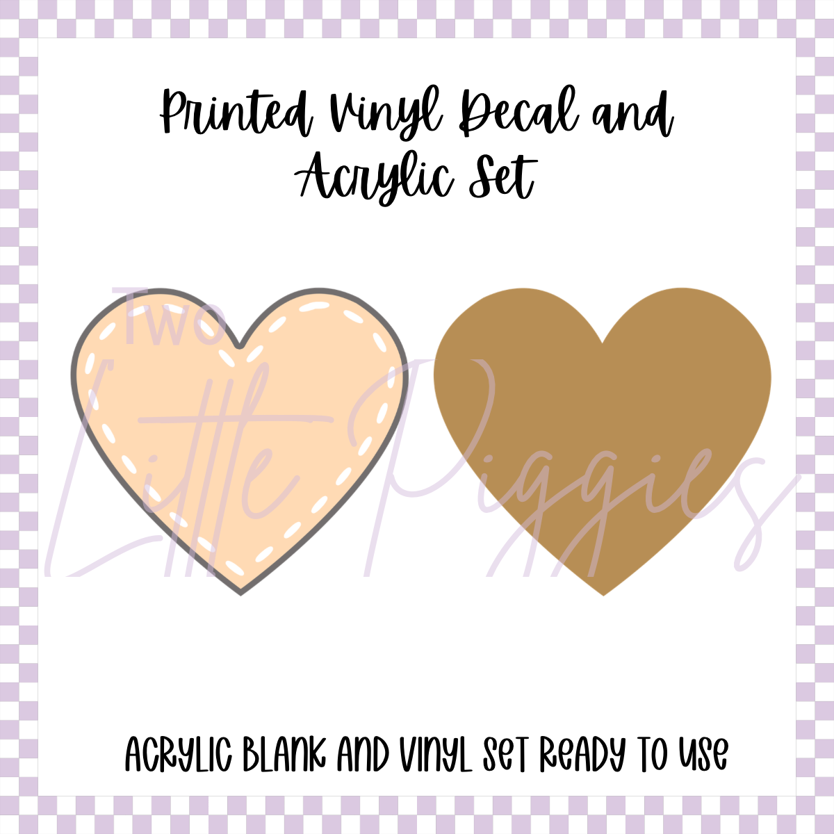 Printed Vinyl and Acrylic Set - Pastel Patch Heart
