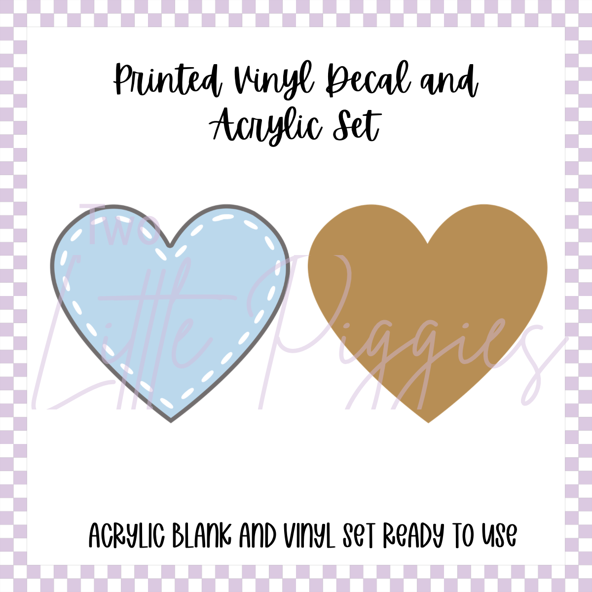 Printed Vinyl and Acrylic Set - Pastel Patch Heart