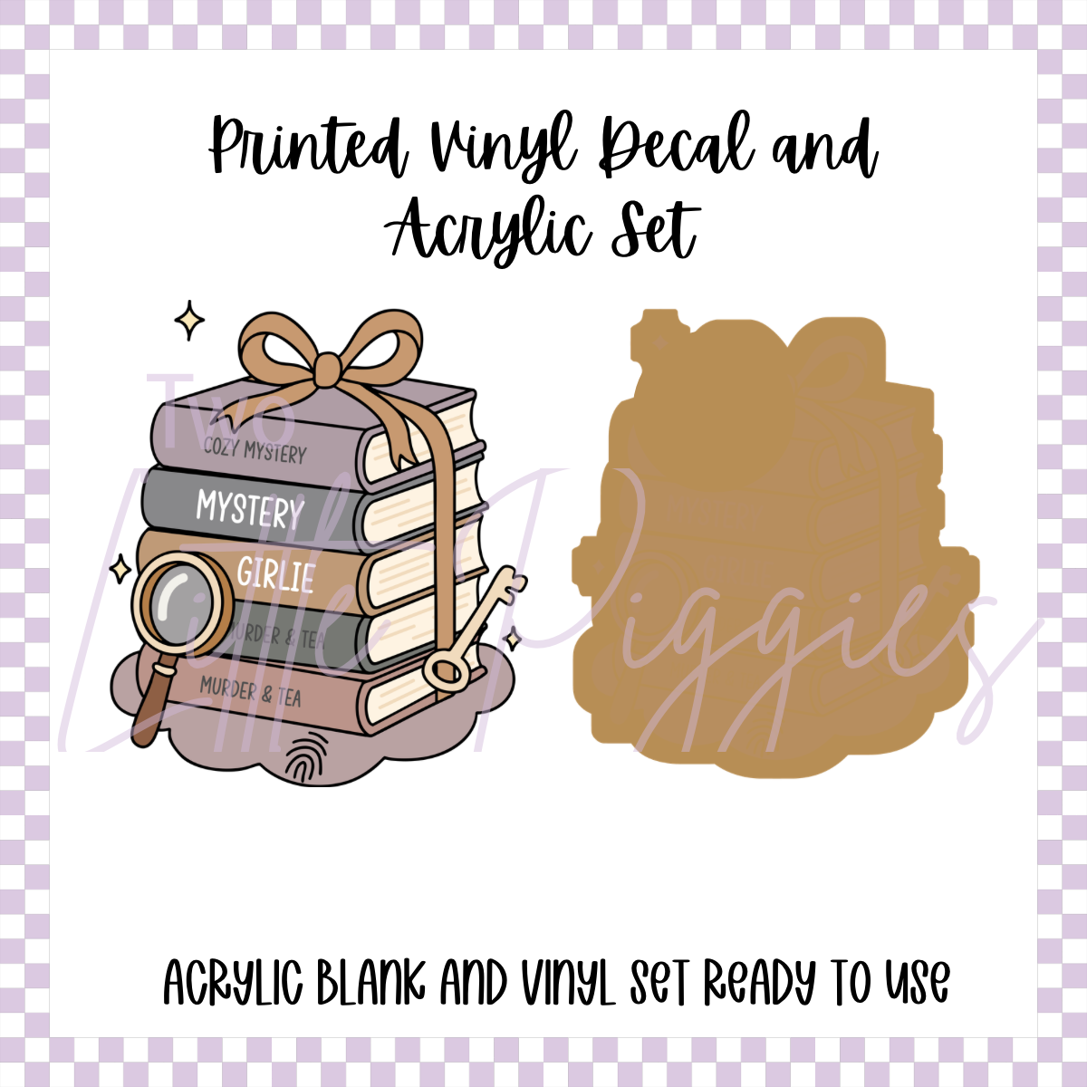 Printed Vinyl and Acrylic Set - Mystery Girlie Book Stack