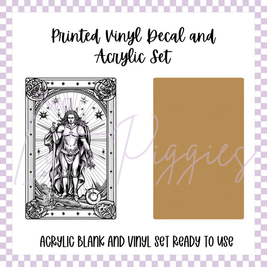 Printed Vinyl and Acrylic Set - Zodiac Card Sagittarius