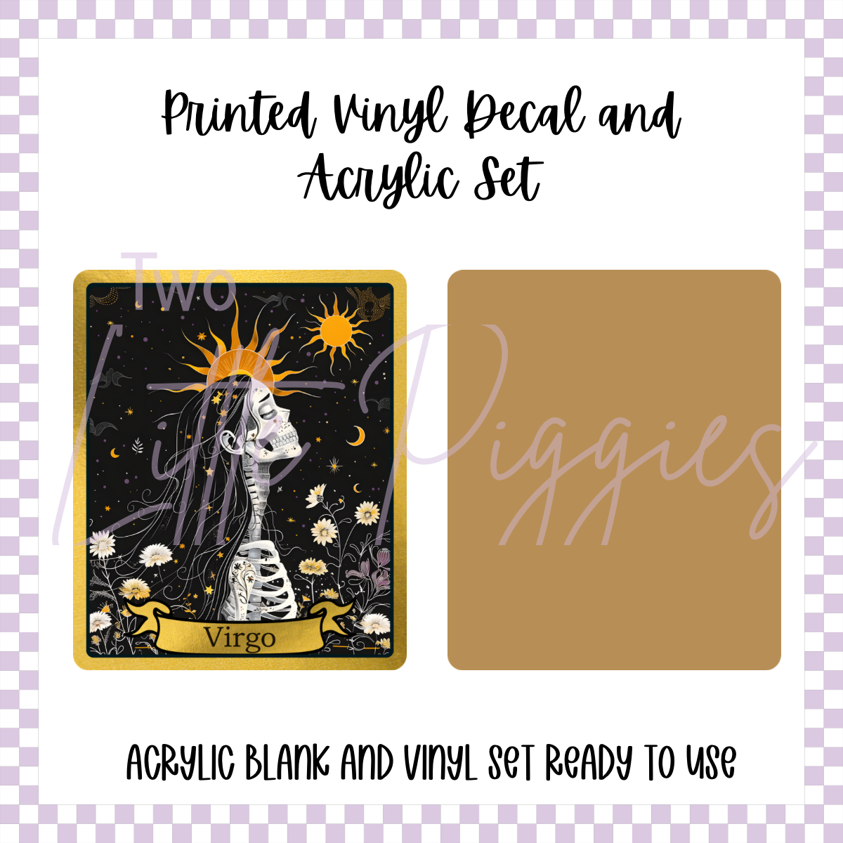 Printed Vinyl and Acrylic Set - Skeleton Tarot Virgo