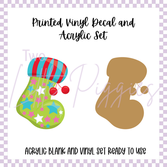 Printed Vinyl and Acrylic Set - Art Stocking
