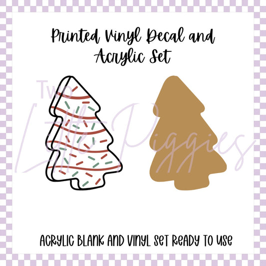 Printed Vinyl and Acrylic Set - Retro Tree Cake