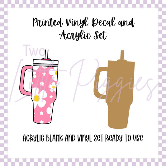 Printed Vinyl and Acrylic Set - Retro tumbler