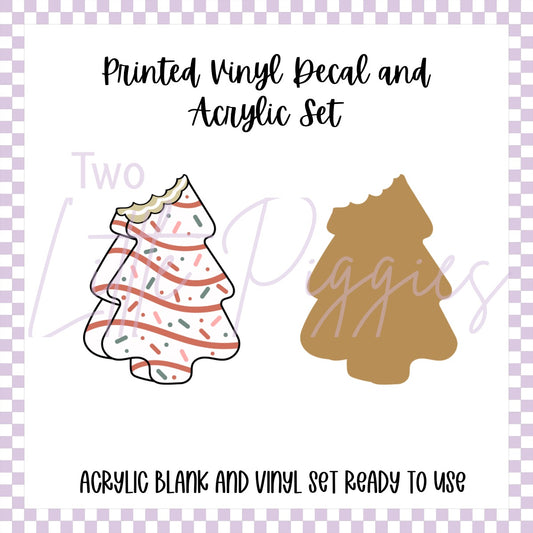 Printed Vinyl and Acrylic Set - Retro Tree Cake Bite