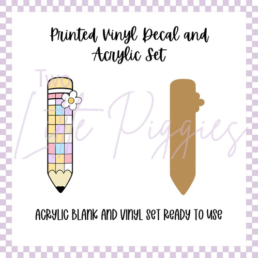 Printed Vinyl and Acrylic Set - Retro Pencil