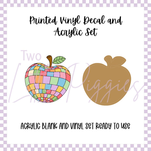 Printed Vinyl and Acrylic Set - Retro Apple