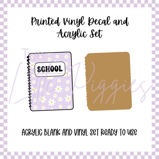 Printed Vinyl and Acrylic Set - Retro Notebook