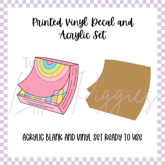 Printed Vinyl and Acrylic Set - Retro Post-It