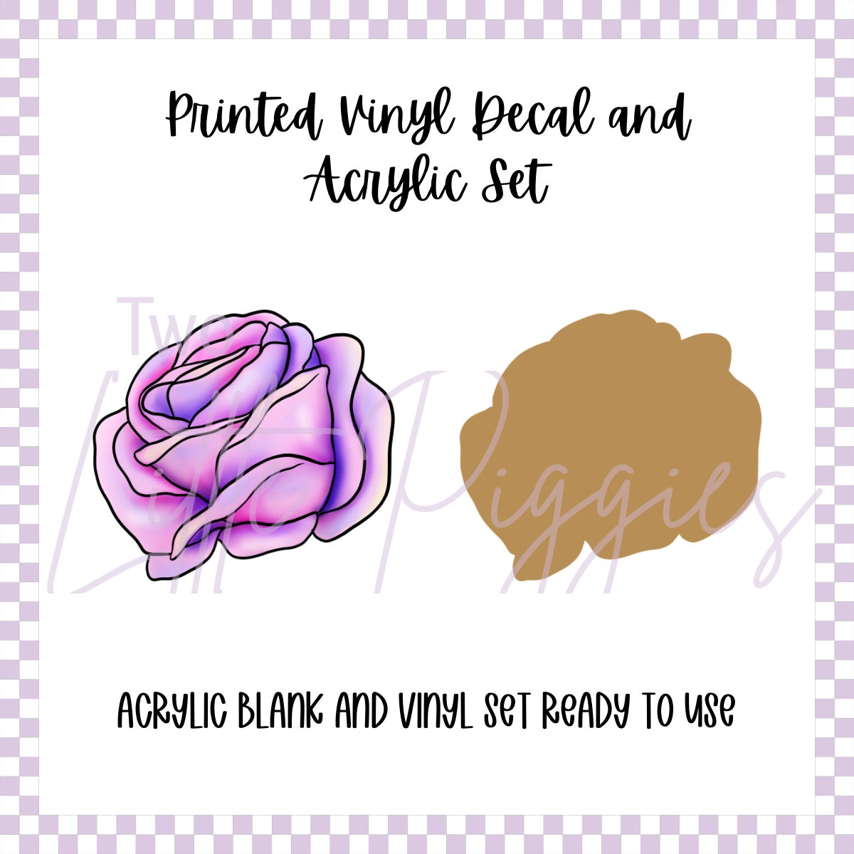 Printed Vinyl and Acrylic Set - Pastel Rose