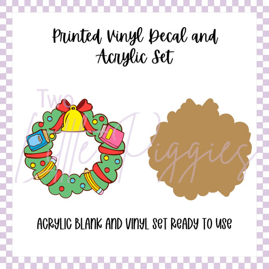Printed Vinyl and Acrylic Set - School Wreath