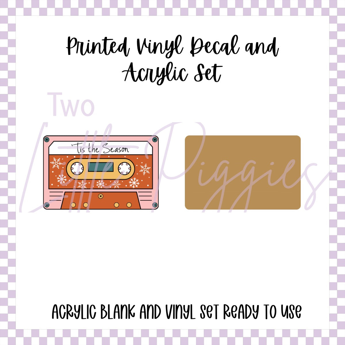 Printed Vinyl and Acrylic Set - Retro Christmas Cassette