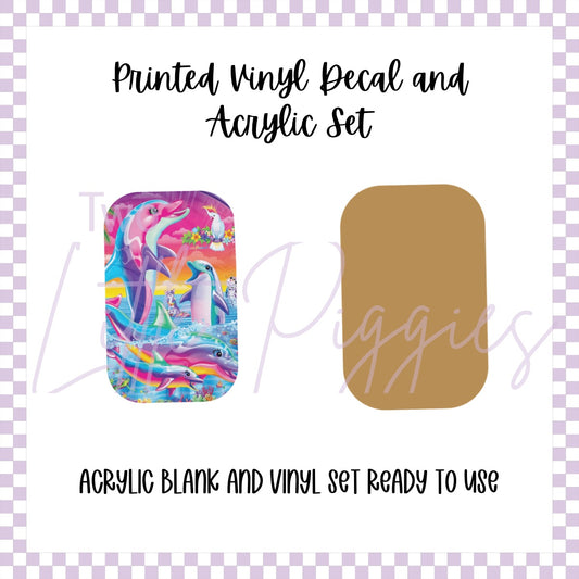 Printed Vinyl and Acrylic Set - LF Inspired- Dancing Dolphins