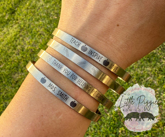 Teacher Appreciation Cuff Bangle