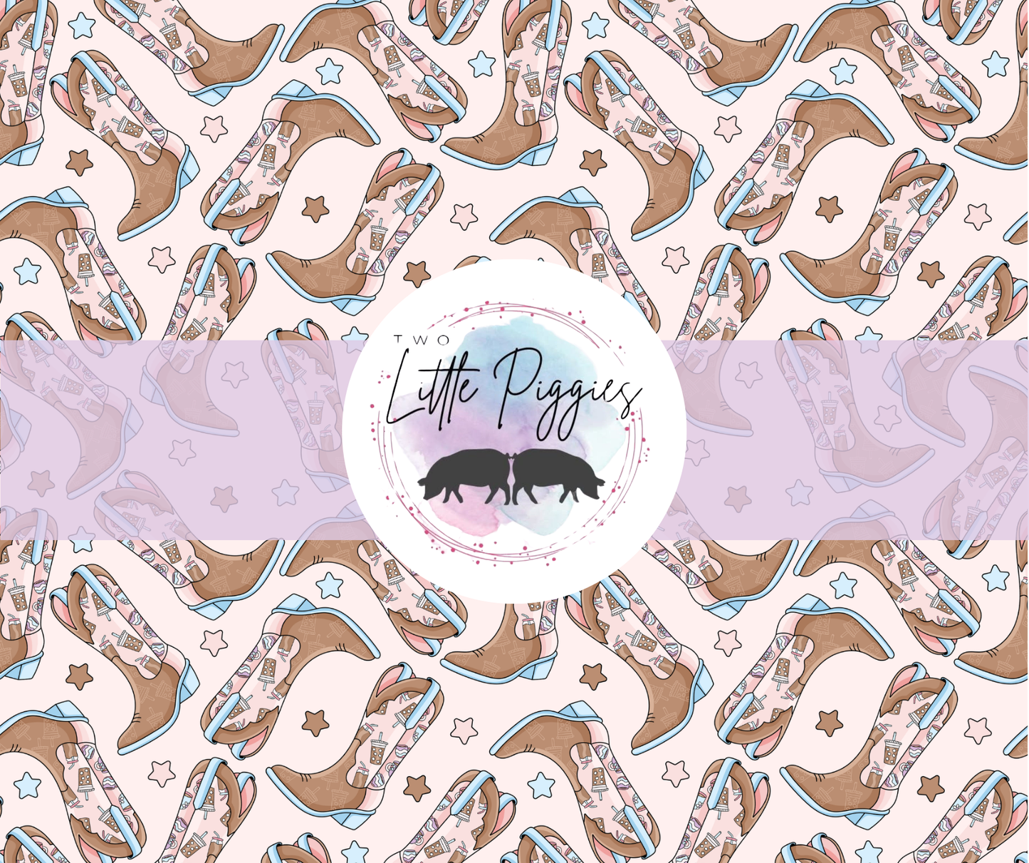 Printed Vinyl - Cowgirl Boots - Coffee