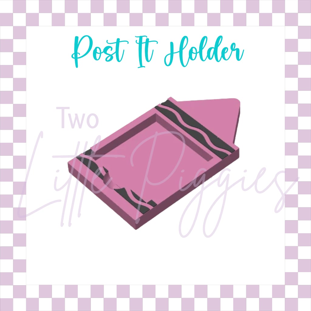3D Printed - Post It Holder - Pink Crayon
