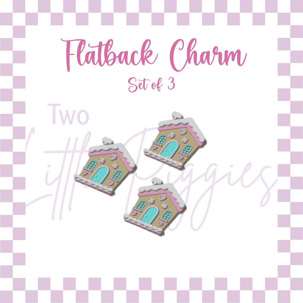 Flatback Charms - Set of 3 - Gingerbread House