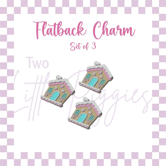 Flatback Charms - Set of 3 - Gingerbread House