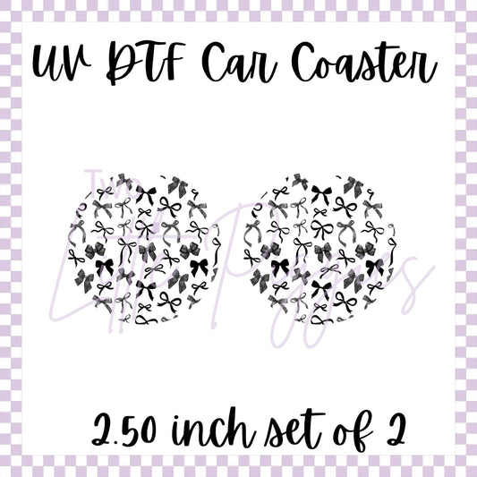 UV DTF - Car Coasters - B&W Bows