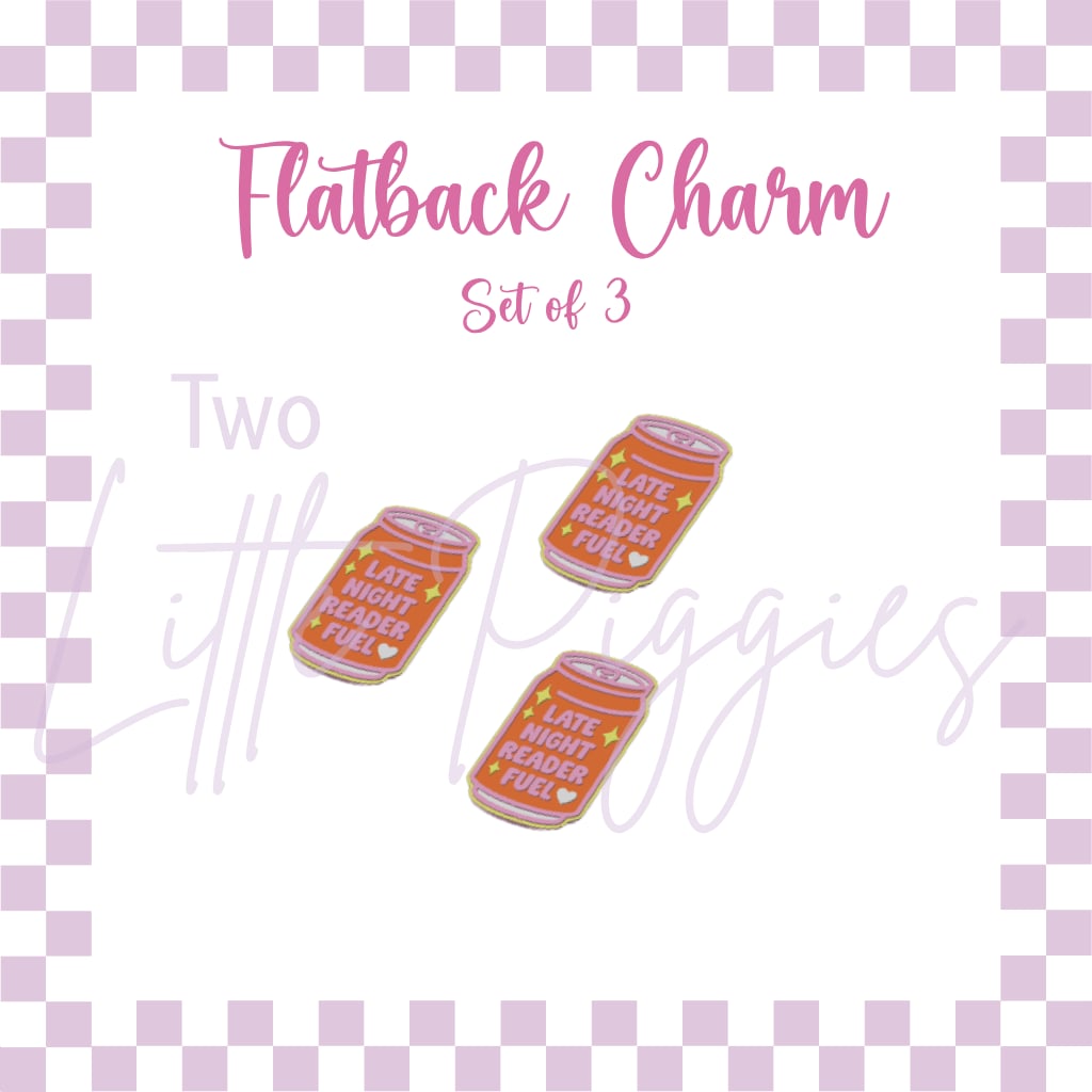 Flatback Charms - Set of 3 - Late Night Reader Fuel