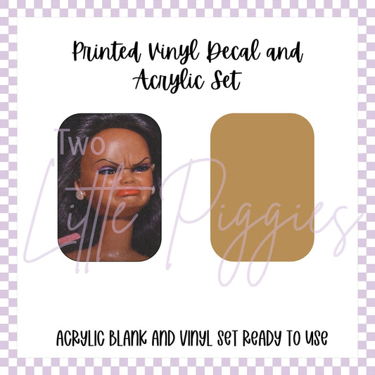 Printed Vinyl and Acrylic Set - Barbie Face