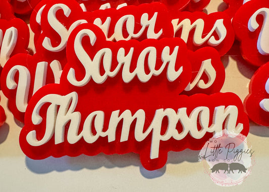 Custom Acrylic Soror Name Badge