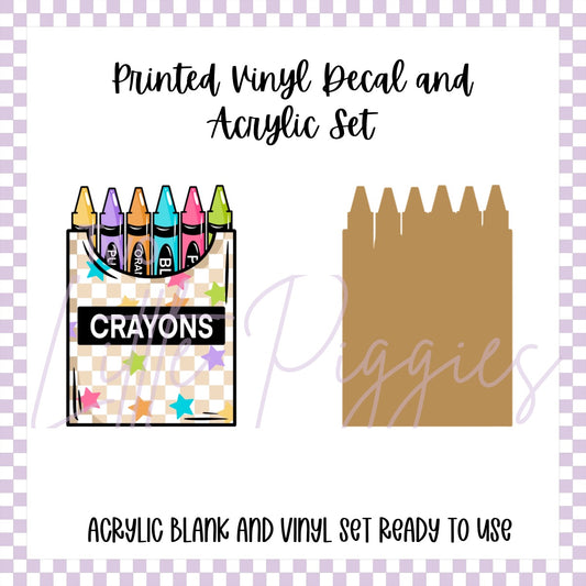 Printed Vinyl and Acrylic Set - Crayon Box