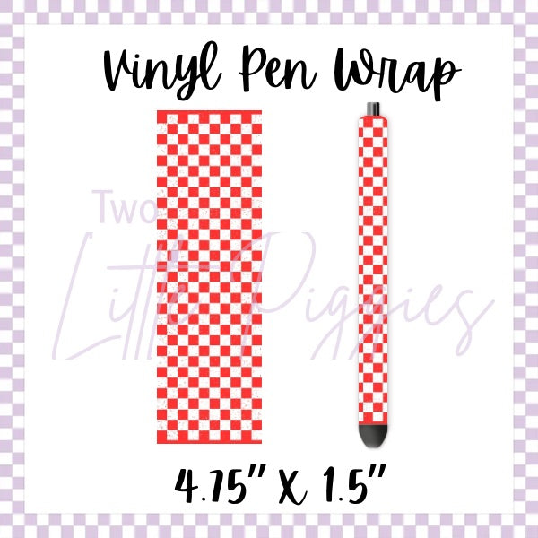 UV DTF - Pen Wrap - Red Checkered