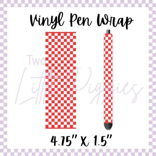 UV DTF - Pen Wrap - Red Checkered
