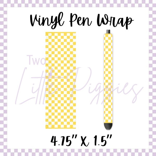 UV DTF - Pen Wrap - Yellow Checkered