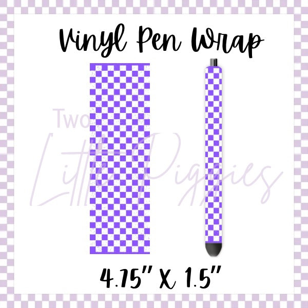 UV DTF - Pen Wrap - Purple Checkered