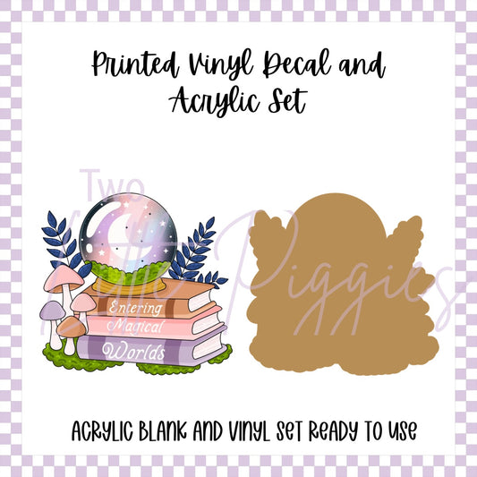 Printed Vinyl and Acrylic Set - Crystal Ball with Books