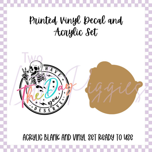 Printed Vinyl and Acrylic Set - Have the day you Deserve