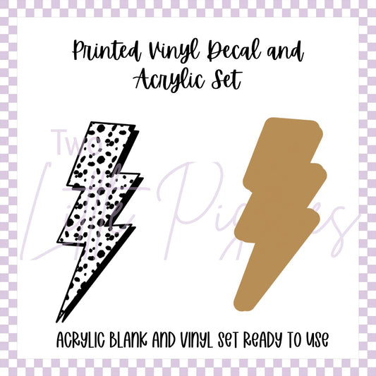Printed Vinyl and Acrylic Set - B&W Spotter Lightning Bolt