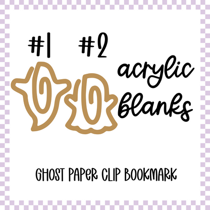Acrylic Blank - Ghost Paper Clip Bookmark (3pc)a