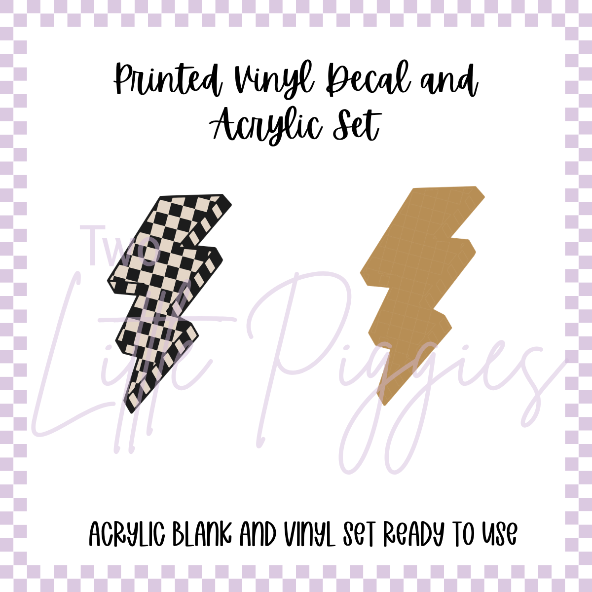 Printed Vinyl and Acrylic Set - Lucky You - Lightening Bolt