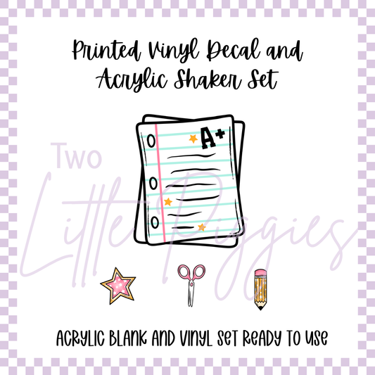 Acrylic Blank & Shaker Set - Notebook