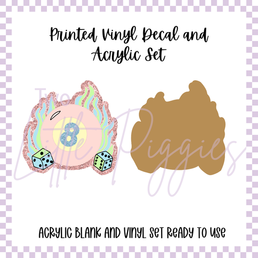 Printed Vinyl and Acrylic Set - Pastel 8 Ball