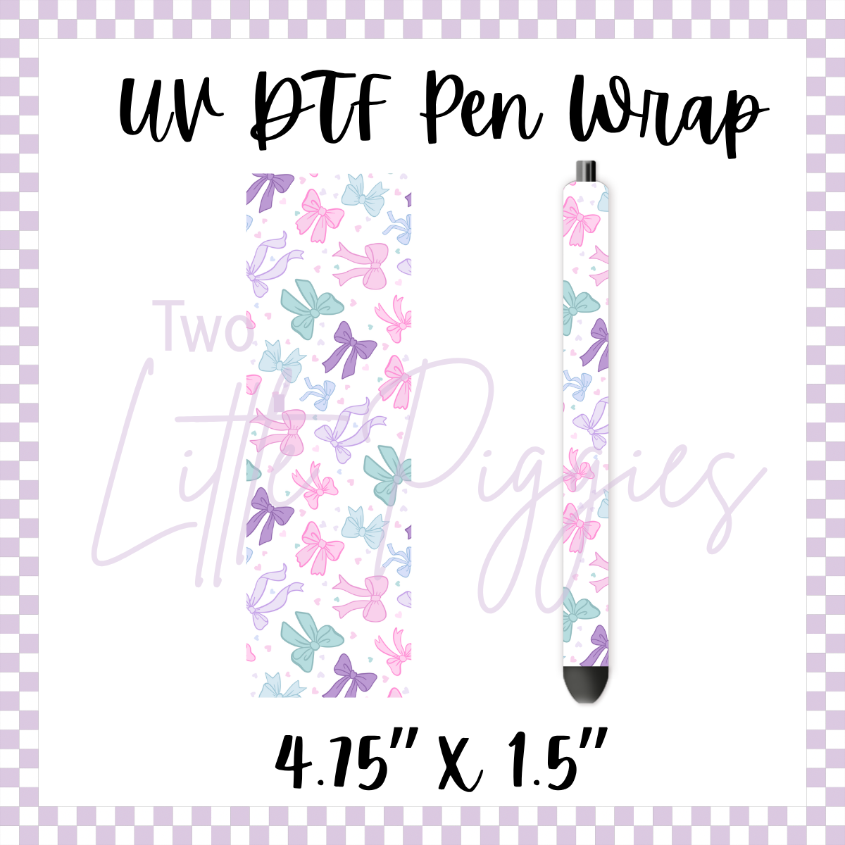 OOPSIE UV DTF - Pen Wrap - Pastel Bows - White is Printed