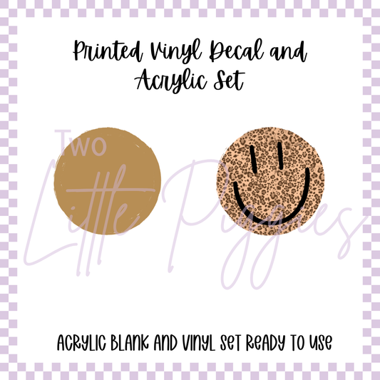 Printed Vinyl and Acrylic Set - Leopard Smiley (Copy)