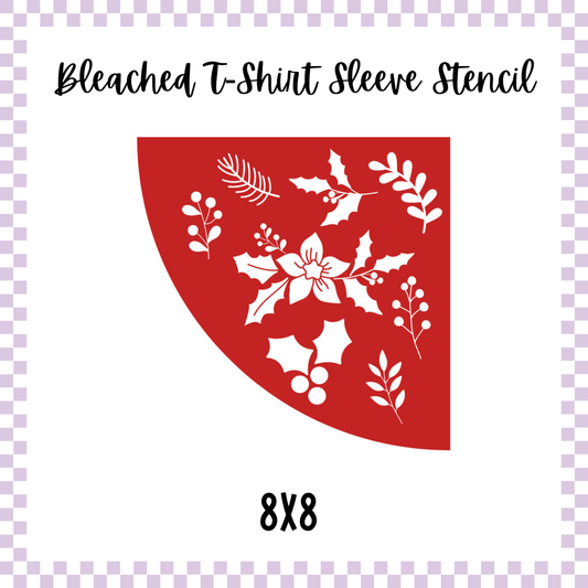 Bleached Tshirt Stencil - Poinsetta