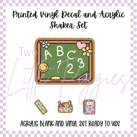 Acrylic Blank & Shaker Set - School Time