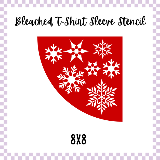 Bleached Tshirt Stencil - Snowflakes